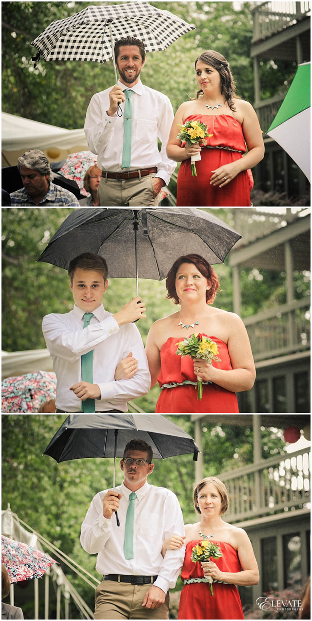 Rainy Colorado Outdoor Wedding Ceremony