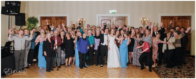 group photo wedding reception guests lakewood country club