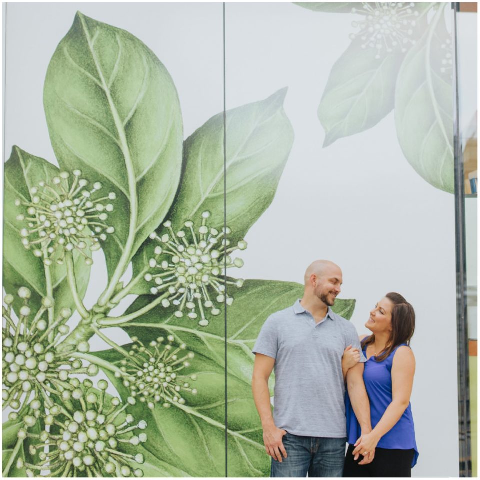 green floral print wall