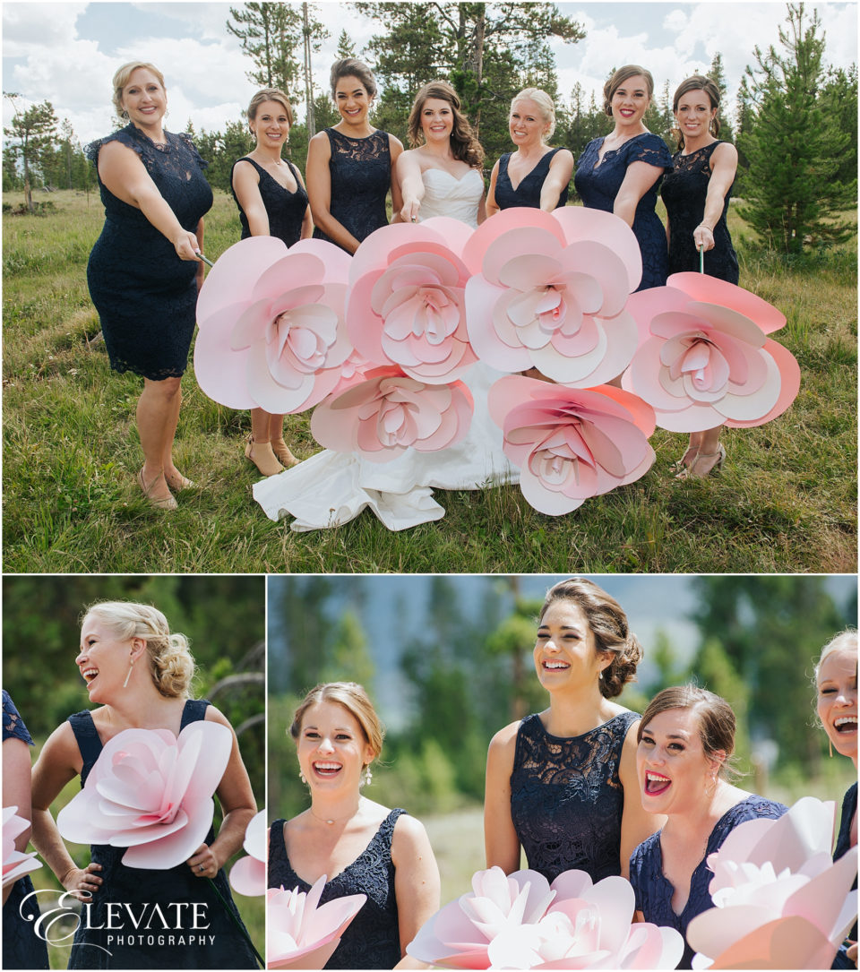 Bridesmaids with Paper Peonies