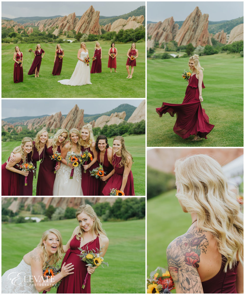 bridesmaids burgundy dresses