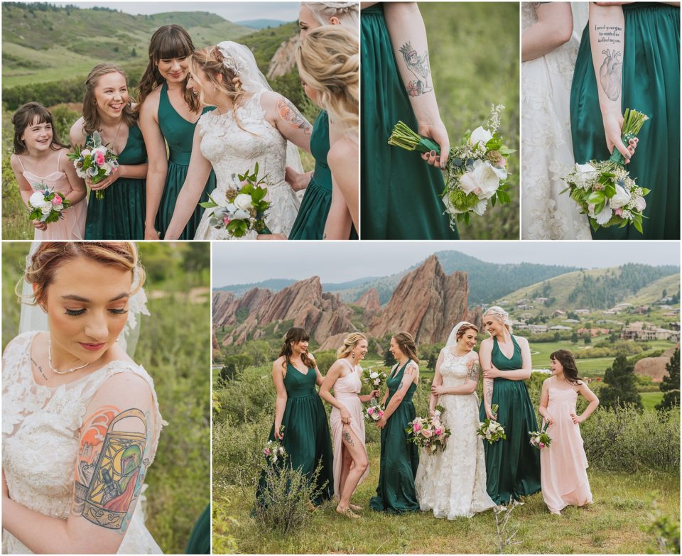 bridesmaids arrowhead green dresses