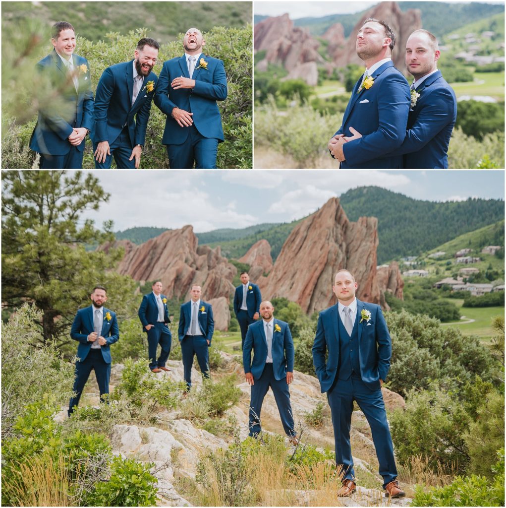 groomsmen blue suits
