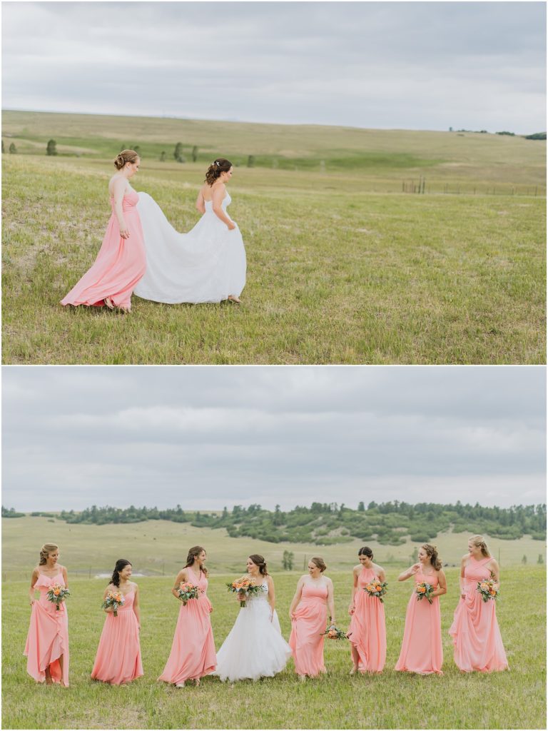 bridesmaids orange dresses