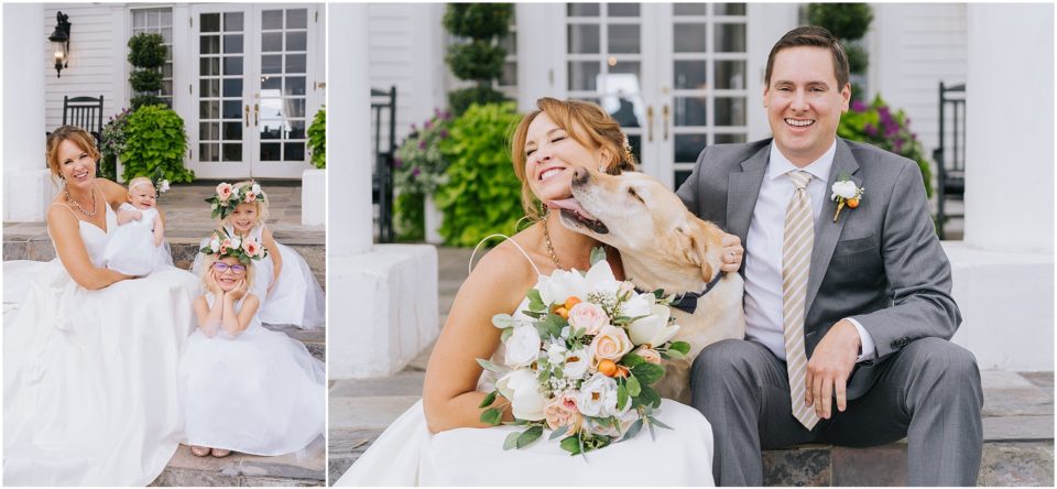 wedding couple with dog