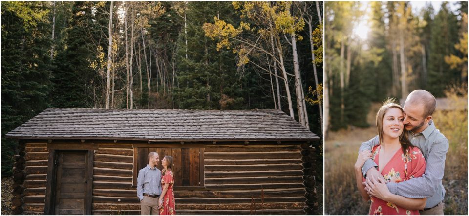 fall cabin engagement colors