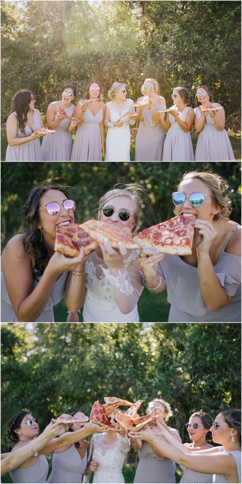 pizza wedding bridal party