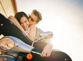Louiseville Colorado moped engagement photos