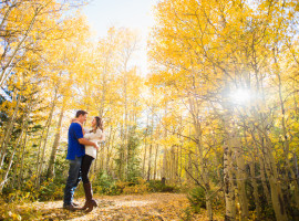 Fall mountain colors on Guenella Pass engagement photos