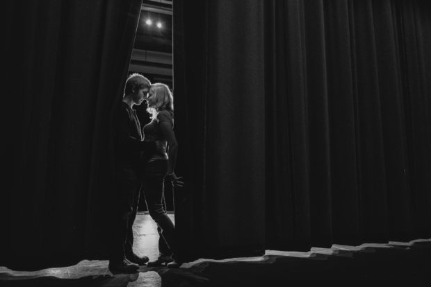 music theater engagement photos high school sweetheart
