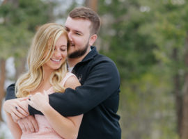 lookout mountain engagement photos woods snow