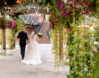 brookside event center bride and groom walking away