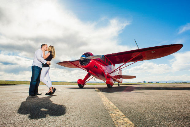 Colorado airplane engagement photos
