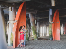 santa monica pier destination engagement photos