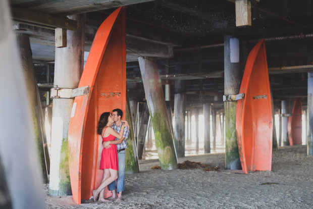 santa monica pier destination engagement photos