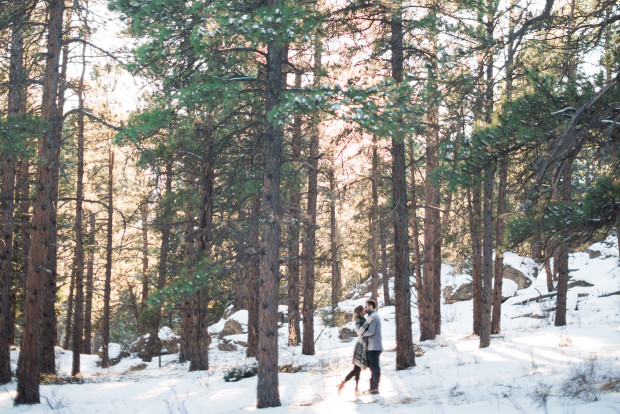 evergreen colorado winter engagement