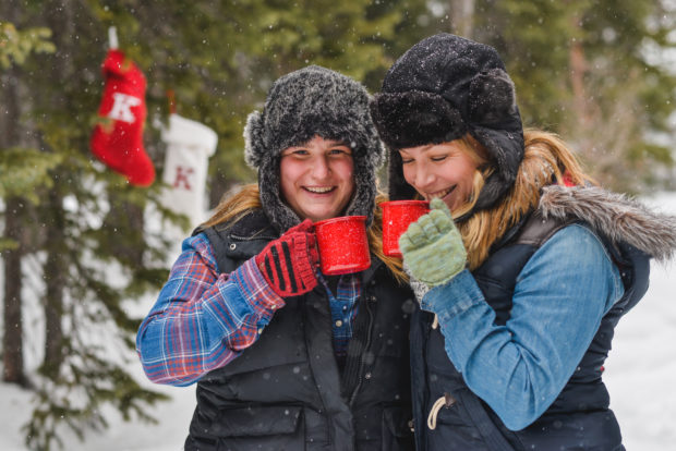 mountain snow engagement photos