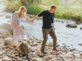 vail engagement photos river
