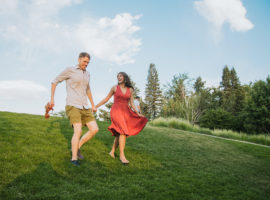running orange dress botanic gardens