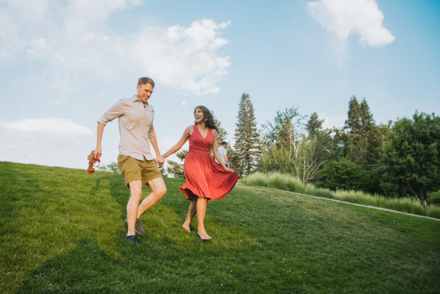 running orange dress botanic gardens