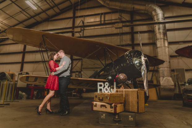 vintage airplane engagement