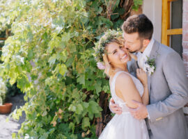 bride and groom at their wedding in Denver, Colorado