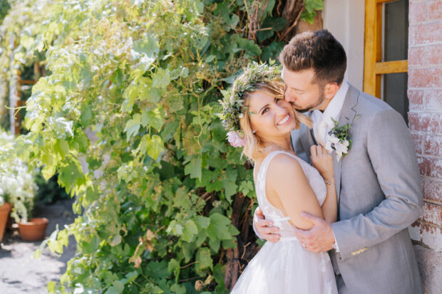 bride and groom at their wedding in Denver, Colorado