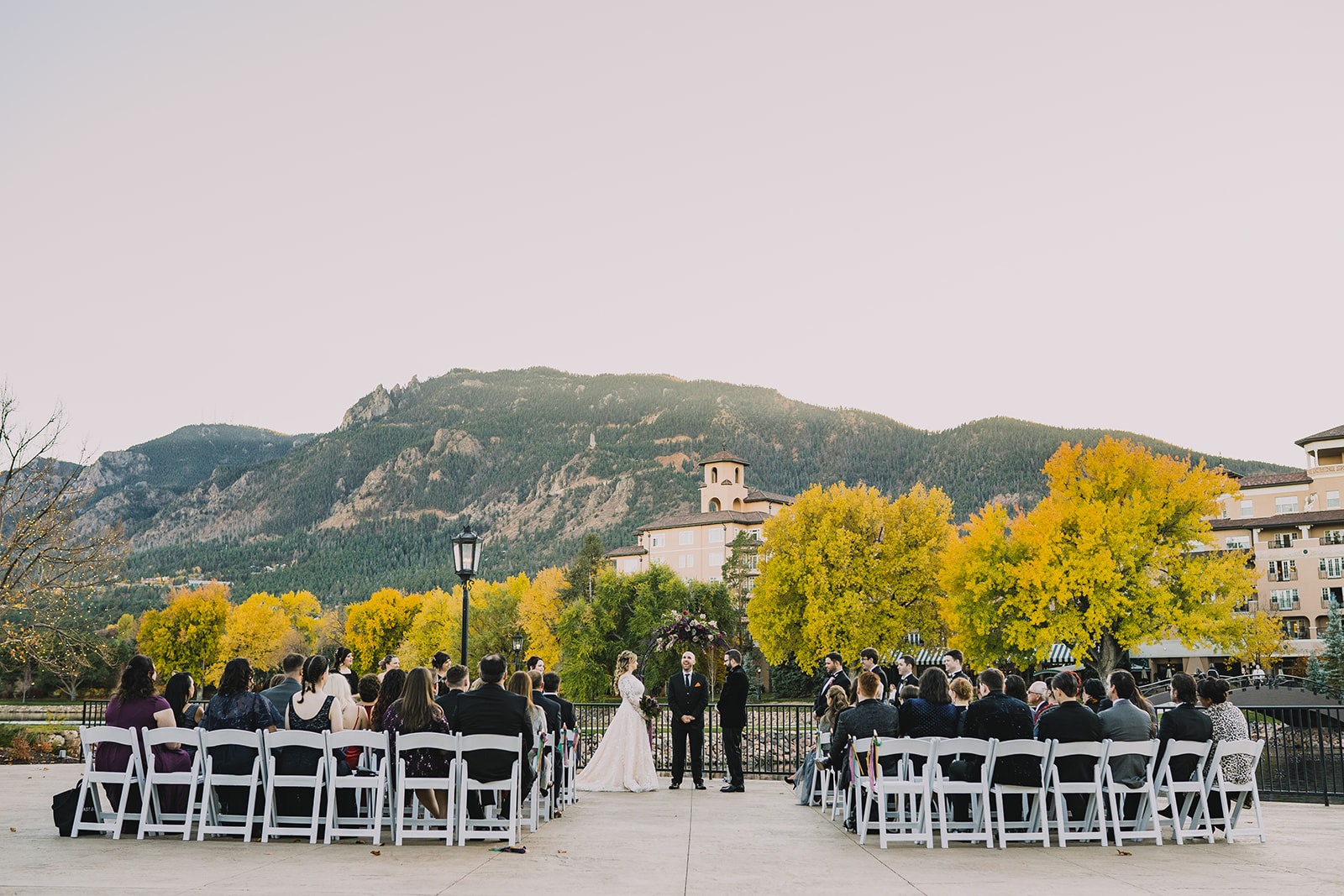 wedding ceremony in the fall