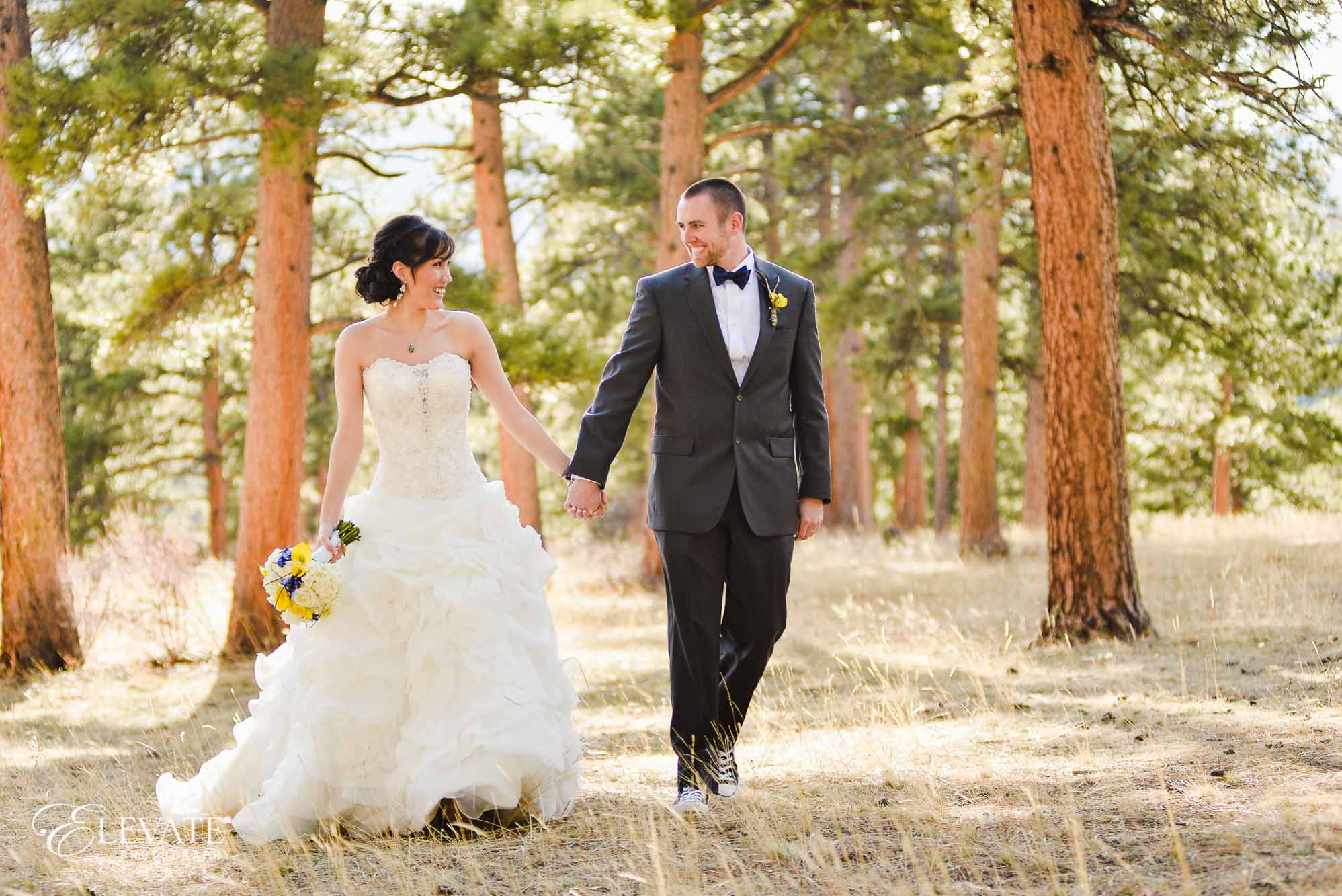 estes park wedding photos bride woods Della Terra