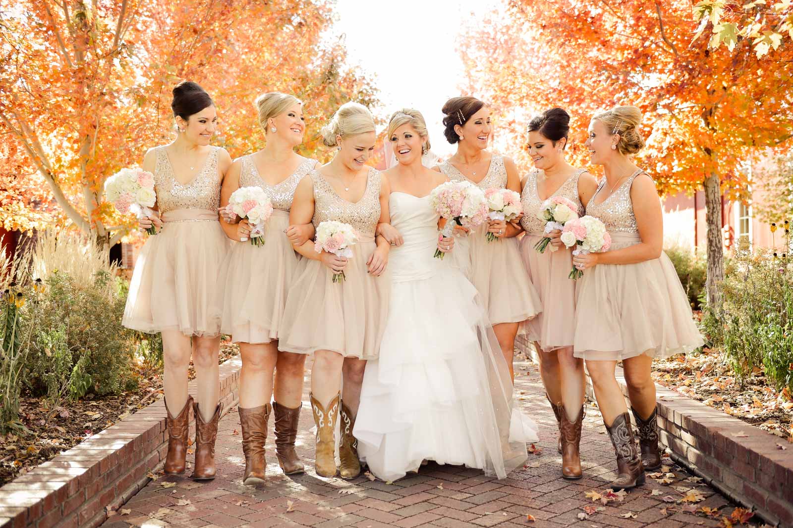 bridesmaids in fall