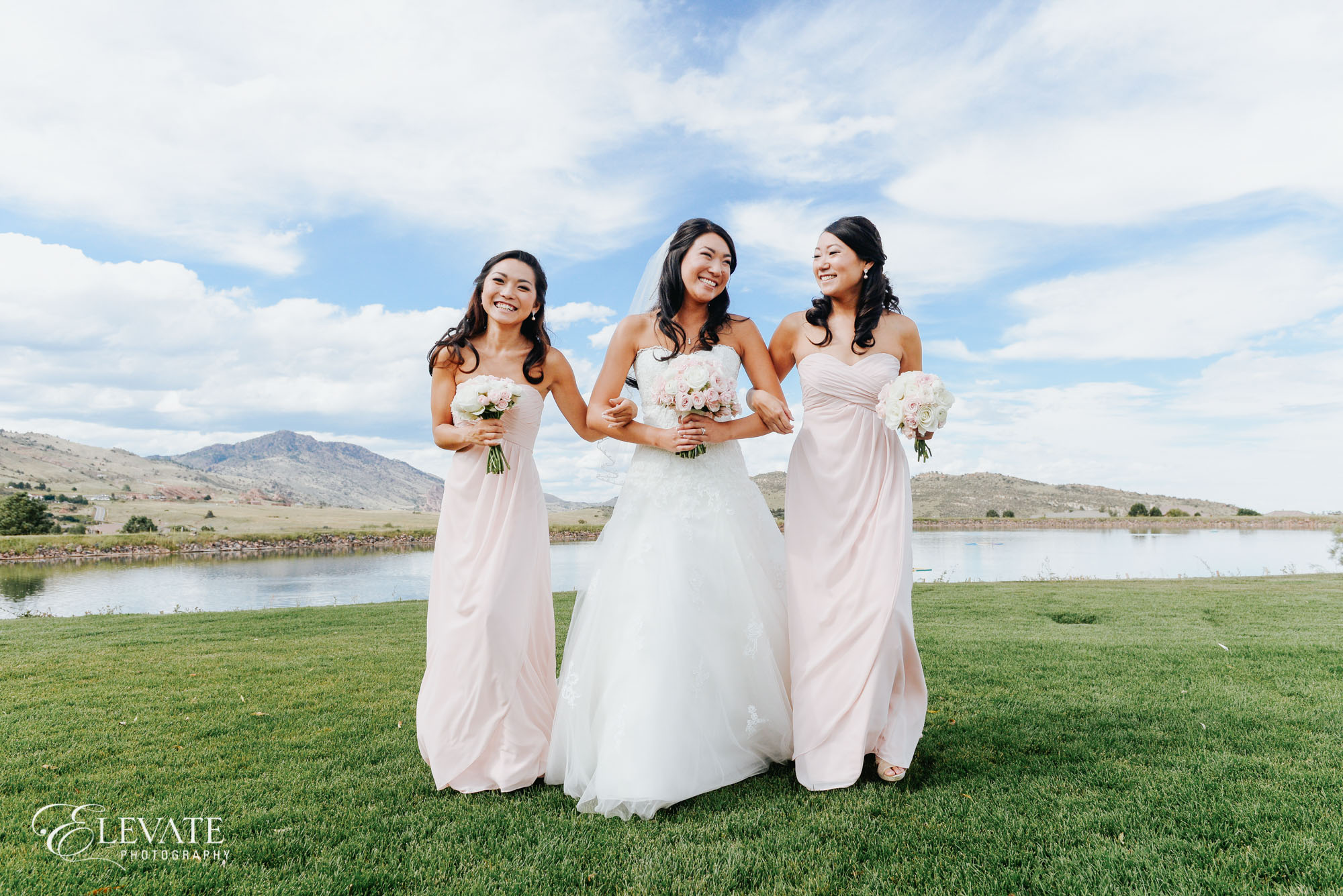 bridesmaids pink dresses 