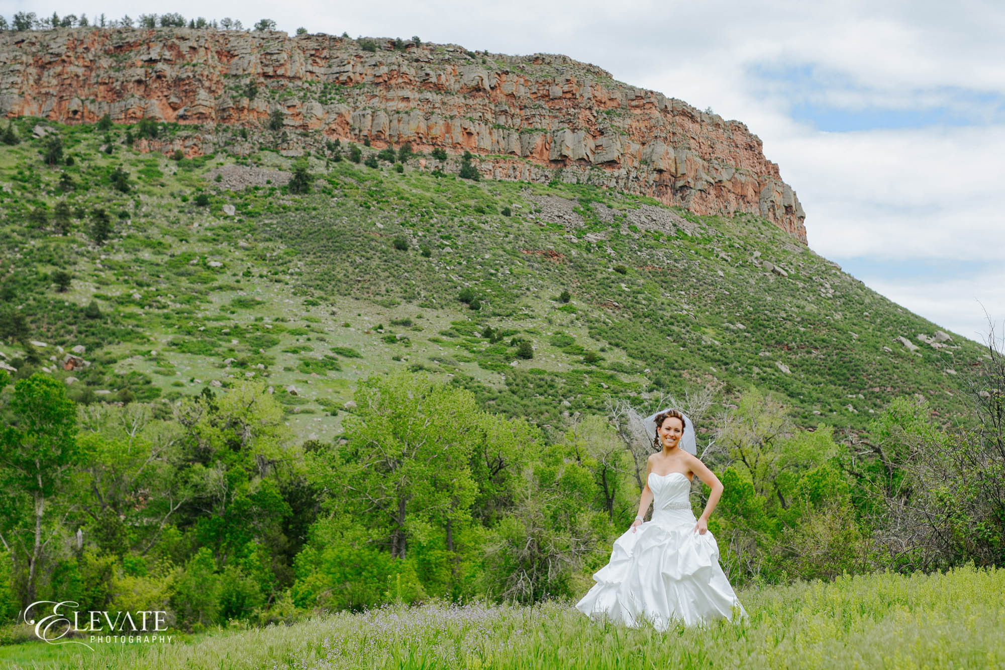 bride in mountains lyons