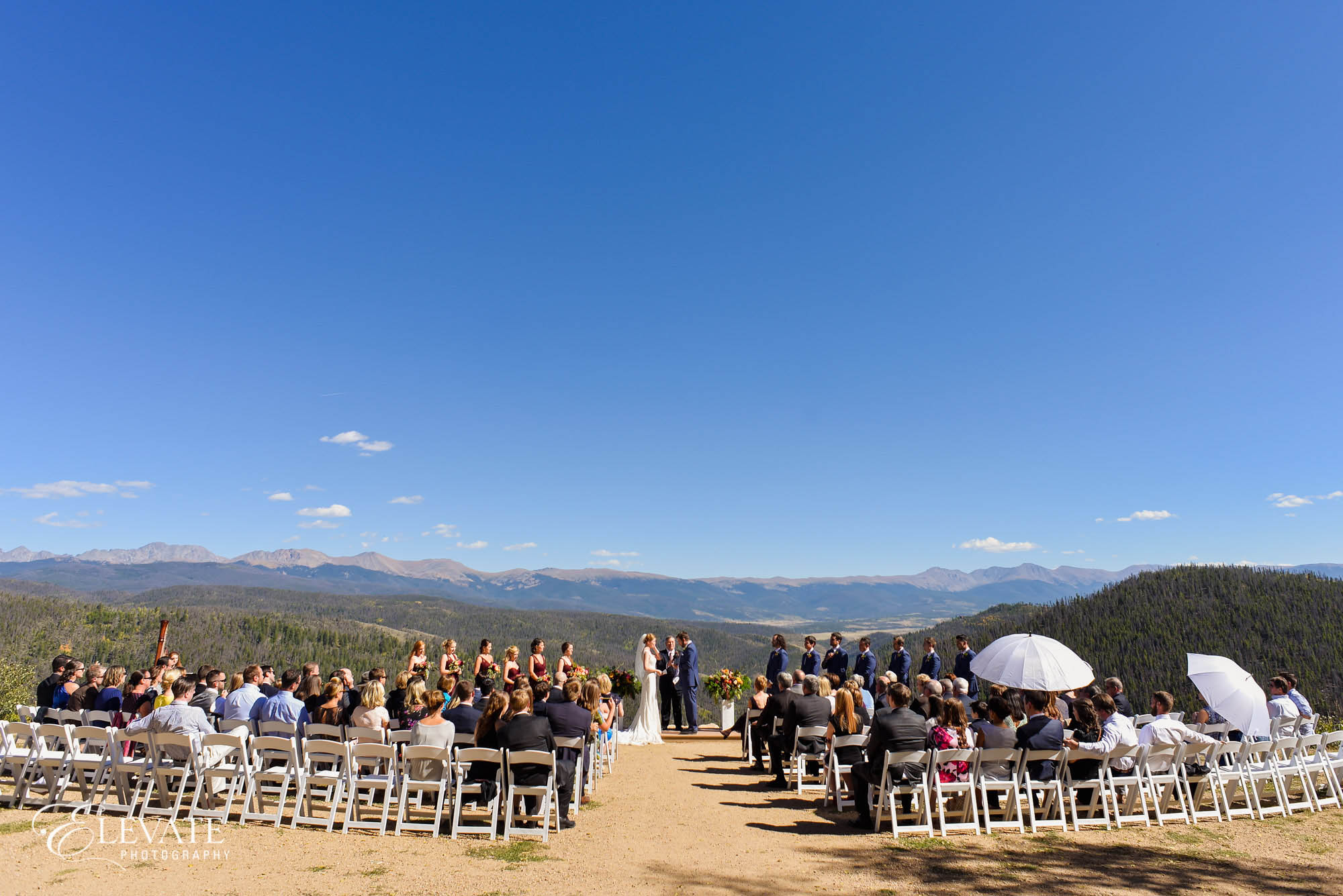 outdoor mountain wedding cermony