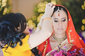 indian bride getting ready