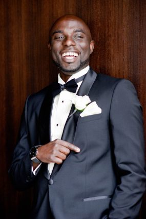 laughing groom african american